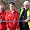 England Squad members Rosie Johnson, Daniel Slater and organiser Paul Cotterill get ready to start the event.