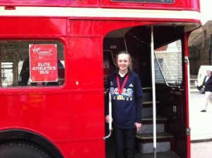 Rosie Johnson at young athletes event London Marathon 2012