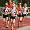 Kirsty Longley (3) leads the way in the women's 3000m