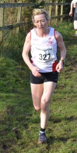 Kirsty at the top of the Quarry on route to victory at Parbold Hill