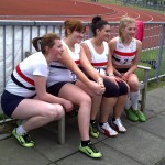 Four happy LPS girls take a break from competition