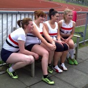 Four happy LPS girls take a break from competition