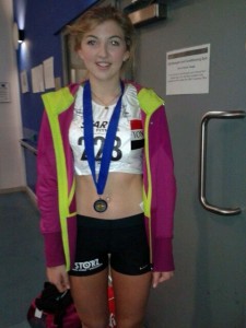 Amelia McLaughlin Gold Medal winner at Northern Athletics Indoor Championships 2014
