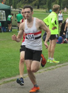 Harry Doran in action at North West Road Relays at Stockport