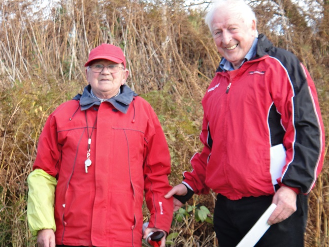 Bertie Knowles is presented with his award by LPS President Charles Gains