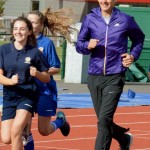 A lap around the track with youngsters from local schools