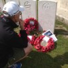 Alan Cooper at Noel Chavasse's grave