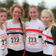 U17W (silver medal) L-R Morag Molyneux, Flossie Dickinson, Anna Hulme, Charlotte Mawdsley