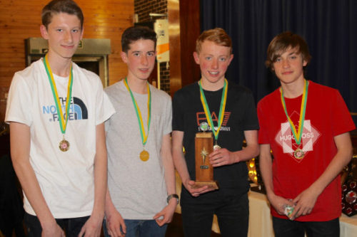 U15B picked up the team gold with (L-R)Ross Harrison, Tom Dickinson, Adam Jones & Joe Houghton