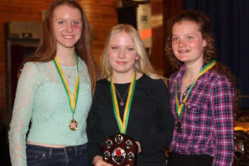 U15W also won the team award with (L-R)Flossie Dickinson, Charlotte Mawdsley & Morag Molybeux