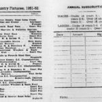 Pembroke Fixture List 1951