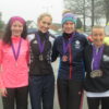LPS silver medal winning team, (L-R) Helen Sahgal, Lisa Gawthorne, Vicky Jones, Kirsty Longley