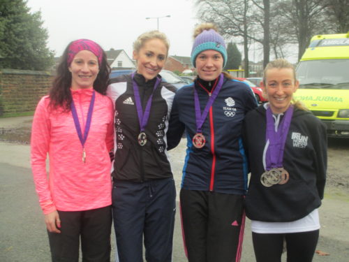 LPS silver medal winning team, (L-R) Helen Sahgal, Lisa Gawthorne, Vicky Jones, Kirsty Longley