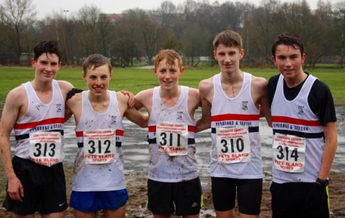 LPS winning Under 17 team at the Lancs Championships (L-R) James Metcalf, Dan Jones, Adam Jones, Ross Harrison, Glen Sherwin