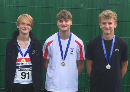 All smiles from the high jumpers L-R Sandy Clarkson, Kai Finch, Owen Southern