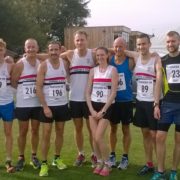 LPS athletes at Ormskirk 10k L_R Sam Carr, Adam Jones, Mark Hudson, Andy Foster, Mike Gall, Victoria Gilbody,Steve Lennon, Danny Gilbody, Michael Anderson, Dan Jones