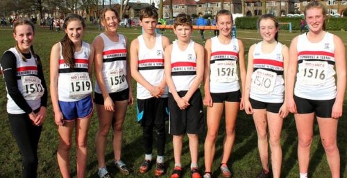 LPS under 15s Girls and Under 13 boys before the start