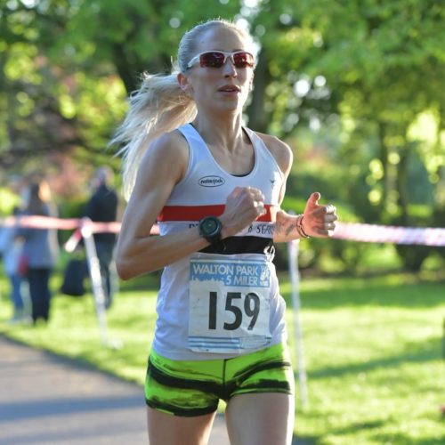 Lisa in action at Walton Park 5 mile
