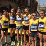 Kirsty Longley with the North of England women team at Manchester 10k