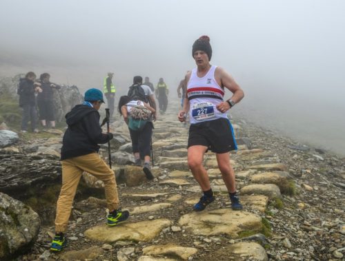 an Doyle on the long decent from the summit of Snowdon