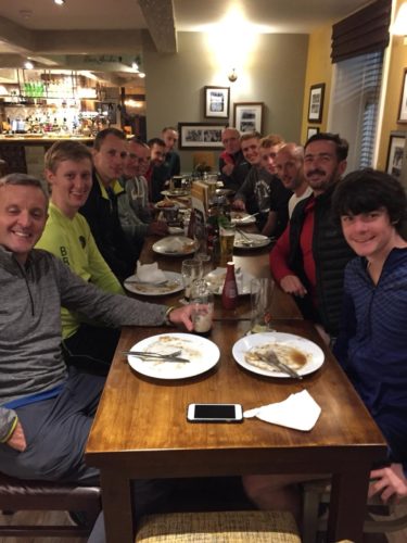 Nice meal after Ron hill 8th Birthday Race