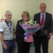 Bob Brimage presents Margaret and Andrew Bridson with the award
